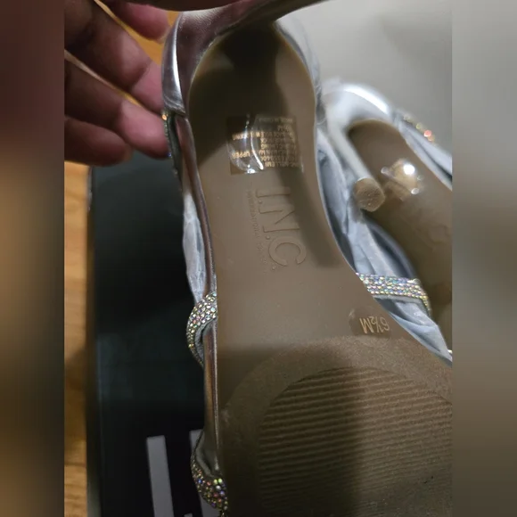 INC International Concepts Glittering Silver Heels